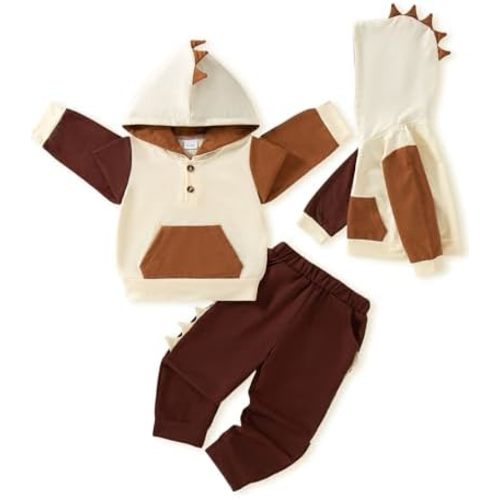 NZRVAWS Toddler Baby Boy Clothes Infant Long Sleeve Hoodie Plaid Top Pant Set 2Pcs Fall Winter 6M-4T Little Kid Outfits