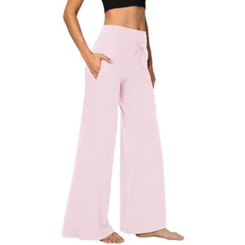 Showitty 1/3 Pack Women's Wide Leg Pants with Pockets, Causal Loose Pajama Palazzo Trousers Sweatpants for Yoga Lounge