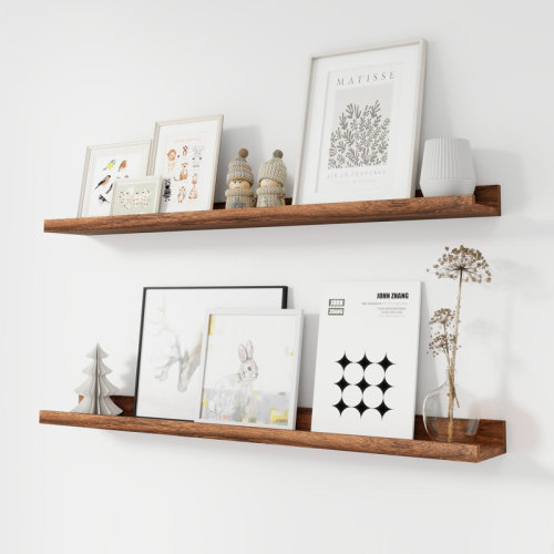 Ledge Wall Mounted Shelf | 36"W | Walnut