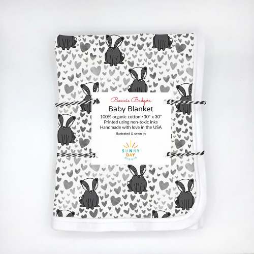 Bonnie Badgers Baby Receiving Blanket – Organic Cotton
