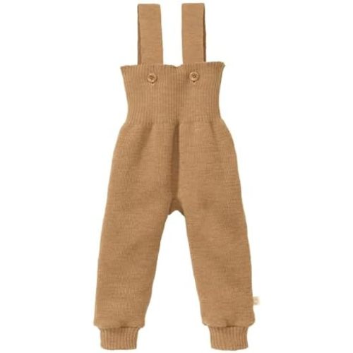 Ecoable Baby Merino Wool Pants, Organic Knit Overalls with Shoulder Straps