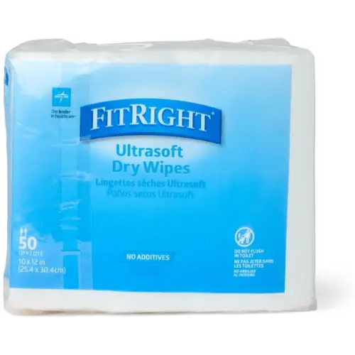 Medline Ultrasoft Dry Baby Wipes, 500 Count Sensitive Skin and can be used as Baby Washcloths, Incontinence Wipes
