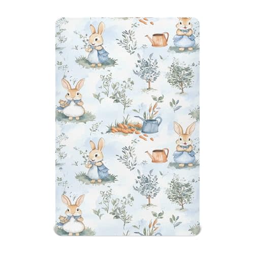 Crib Sheet for Boys Girl Peter Bunny Friend Breathable Mini Crib Mattress Fitted,Toddler Baby Sheet for Mattress 39 * 27 * 5In