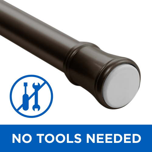 Mainstays 1" Bronze Adjustable Tension Window Curtain Rod, 48-84"