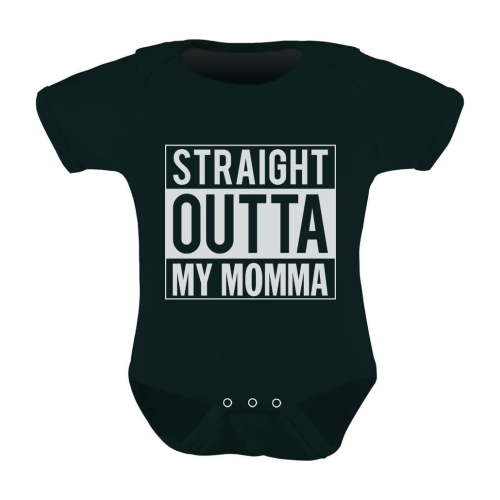 Tstars Boys Unisex Pregnancy Announcement Baby Shower Straight Outta my Momma Baby Girl Boy Infant Funny Humor Gifts Cute Newborn Party Baby Bodysuit