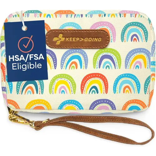 KeepGoing Travel First Aid Kit for Kids – 130 Pc. for Car, Home, Purse, Diaper Bag & Backpack with Latex-Free Bandages - Mini First Aid Kit Travel Size TSA-Approved