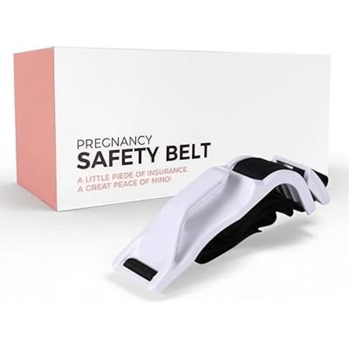 Mimibelt Car Seat Belt Cover for Pregnancy Universal Seatbelt Shoulder Pad Set and Seat Cushion Interior Accessories for Improve Comfort(Black) (White)