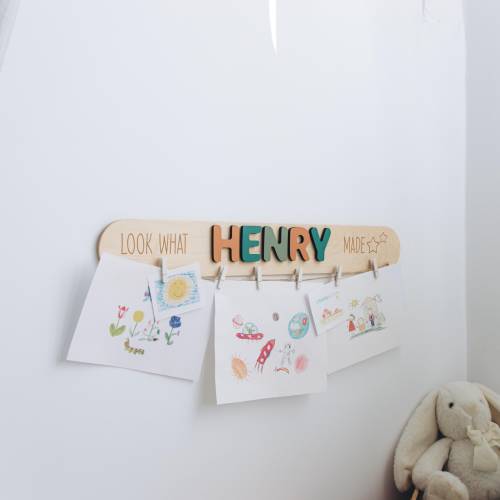 Look What I Made Sign Personalized Art Display For Kids Wall Nursery Decor Custom Birthday Baby Gift Name Puzzle Easter Gift Toddler Gift