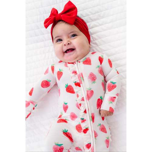 Sweet Strawberry Ruffle Convertible Romper