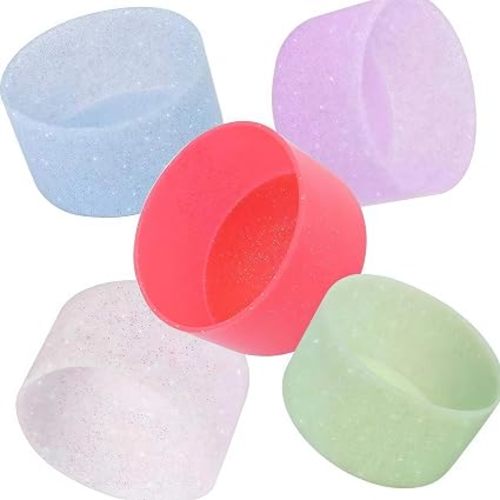 5Pcs Silicone Bottle Boot, Bottom Protector Compatible with Stanley/Hydroflask/Iron Flask/Simple Modern, 2.9-3in Bottom Width of Stainless Water Bottle