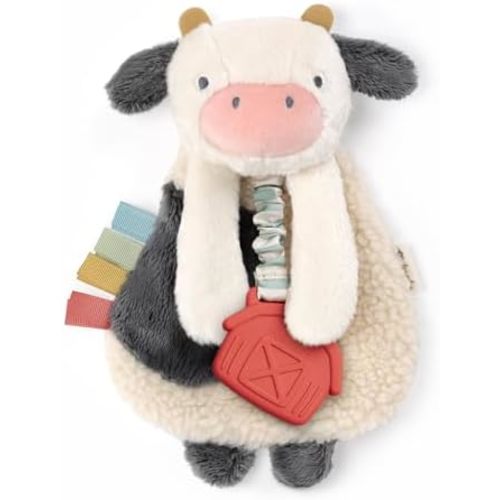 Itzy Ritzy Lovey Including Teether, Teething Relief, 0 Months & Up (Cow)
