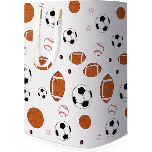 Runtoo Large Laundry Hamper Dirty Clothes Collapsible Kids Laundry Basket with Lid Sports Ball Canvas Waterproof Foldable Toys Storage Bin