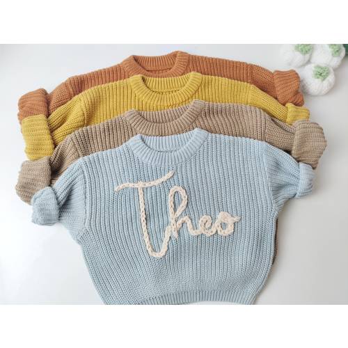 Baby name sweater, Embroidered Name Sweater, Custom name sweater , Personalized Baby Shower Gift, Personalized Baby Sweater