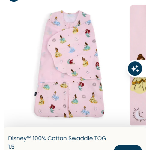 HALO 100% Cotton Baby Swaddle Disney Princess