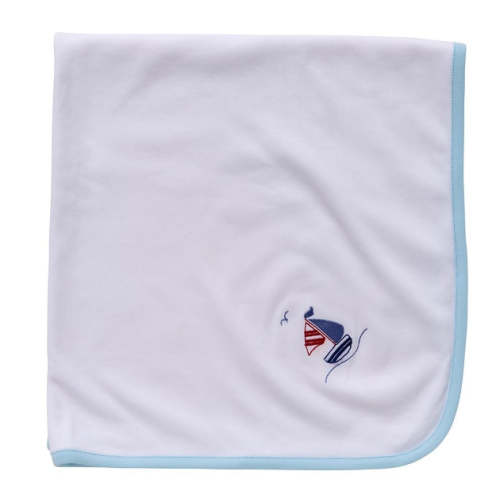 Baby Blanket, Sailboat & Seagull (Blue)