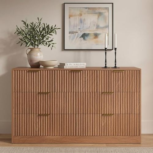 7 Drawer Dresser for Bedroom, Fluted Modern Chest of Drawers