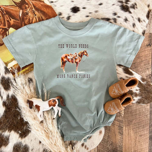 World Needs More Ranch Ponies Bubble Romper(Short Sleeve) ( – theFRINGEDpineapple