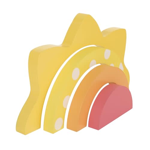Little Love by NoJo Sun Yellow, Orange, Pink, and White Wood Stacking Shelfie Decor