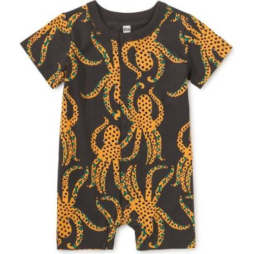 Button-Up Baby Romper, Jaguar Spotted Octopus - Tea Collection | Maisonette