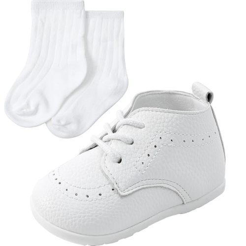 Amazon.com | AGJ Baby Boy Dress Shoes Infant Oxford Loafers Wedding PU Leather Rubber Shoes Toddler Girl Flats Walking Shoes Set White 3-6 Months | Oxfords & Loafers