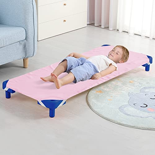 Standard Daycare/Pre-School Cot, 23" x 51", Children's Naptime Cot, Pink, Breathable Microfiber Nap Sheet for Boys & Girls