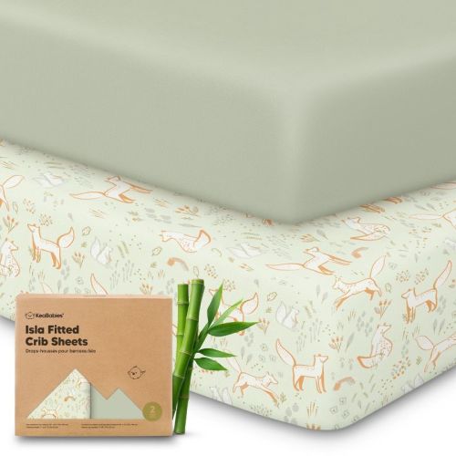 KeaBabies 2pk Isla Fitted Crib Sheets for Boys, Girls, 52x28 Baby Crib Sheet, Fits Standard Nursery Crib Mattresses (Foxtrot)