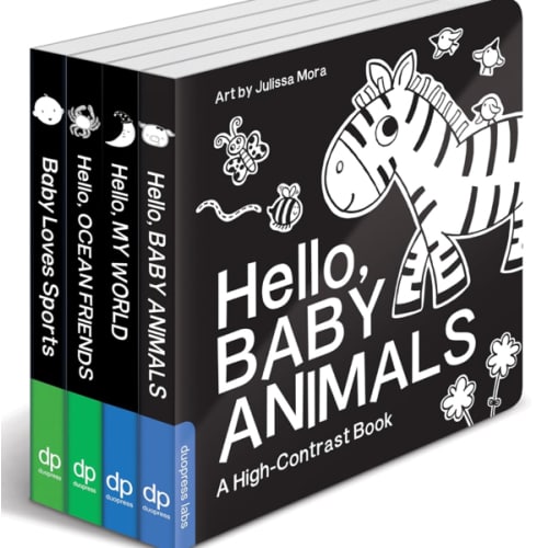 High Contrast Baby Book Set: 4 Board Books for Newborns