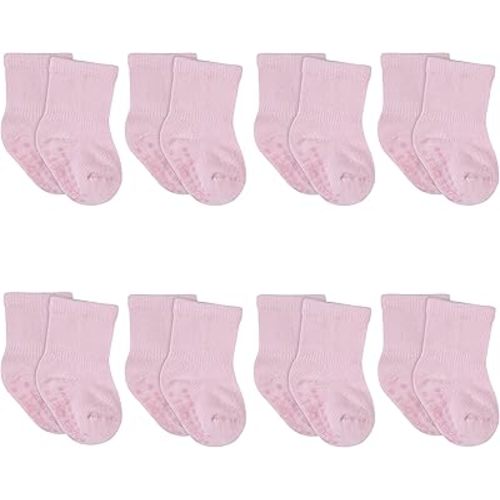 Gerber baby-boys 8-pack Wiggle-proof Jersey Crew Socks