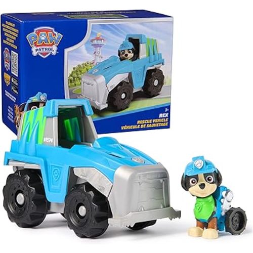 Paw Patrol, Rex’s Dinosaur Rescue Vehicle, Toy Truck with Collectible Action Figure, Sustainably Minded Kids Toys for Boys & Girls Ages 3 and Up