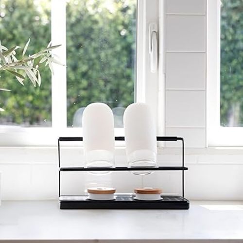 Selegna Baby Bottle & Dish Dryer - Space Saving Narrow Two Tier Tower Over Sink Instant Dry Rack (Black)