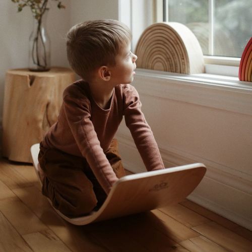 Kinderfeets: Kinderboard - LITE - All Ages Wooden Balance Board, Ages 18mo+