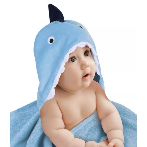 Lambs & IvyBaby Lambs and Ivy Baby/Infant Luxury Cotton Terry Shark Hooded Bath Towel