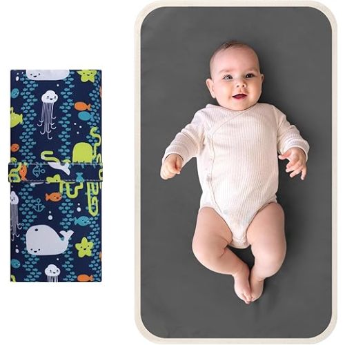 Accmor Portable Diaper Changing Pad, Waterproof Foldable Baby Changing Mat for Travel, Baby Essentials Shower Registry Gifts