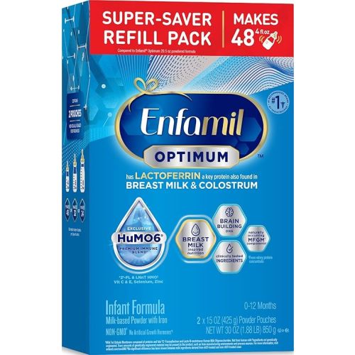 Enfamil Optimum (Enspire), Our Closest Formula to Breast Milk, Immune-Supporting Lactoferrin and Brain-Supporting DHA Baby Formula, 30 Oz Refill