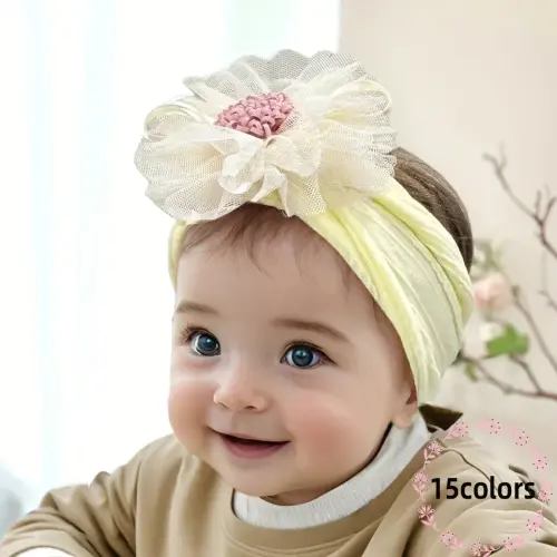 Baby Headband with Cute Mesh Flowers Comfortable Jacquard Headscarf for Children and Girls Headwear Accessories and Supplies - AliExpress 1501
