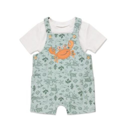 Baby Boys' Short-Sleeve T-Shirt & Shortall, 2-Piece Set