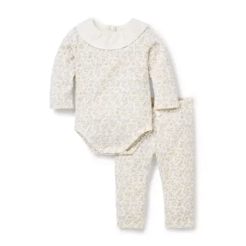 Baby Cream And Sugar Floral Baby Floral Ruffle Collar Matching Set by Janie and Jack
