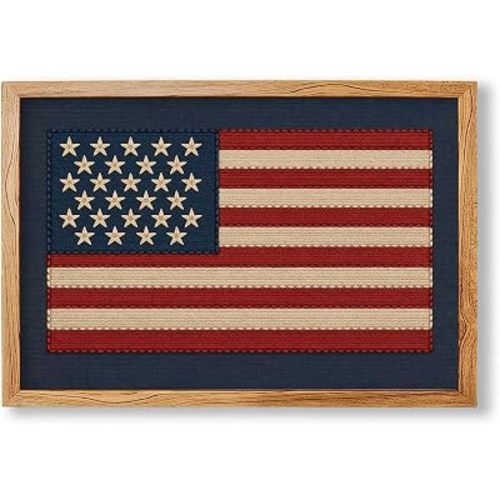 Vintage American Flag 1680 Wall Art Framed Modern Patriotic Poster Minimalist Picture Canvas Prints For Living Room Nursery Home Wall Decor 08x10 inch