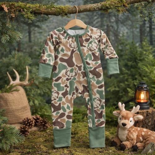 Baby Boy Woodland Deer Camo Sleeper - Etsy