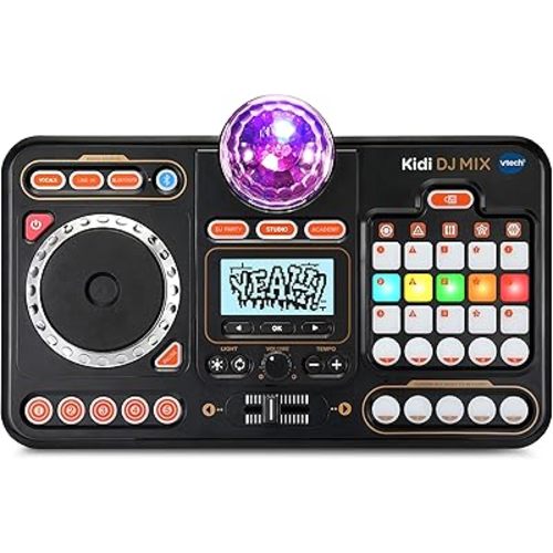 VTech Kidi DJ Mix (Black), Toy DJ Mixer for Kids with 15 Tracks and 4 Music Styles, with Lights and Effects, Educational Toy, Interactive Toy for Kids Aged 6 Years +,10.4 x 35.8 x 24.3 cm