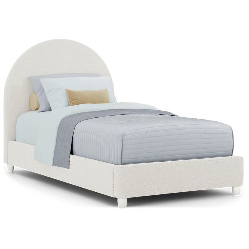 Moonstone 3 Pc Natural Beige,White Boucle Twin Bed