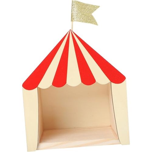 Wooden Circus House Wall Storage Box Boys and Girls Room Decor Unique Circus Cabin Shelf for Organizing Toys Fun and Functional Nursery Decoration