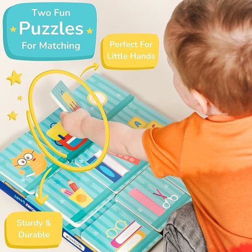 TOYVENTIVE My First Board Books - Picture Baby Book Set with Toddler Learning Activities, Girl Birthday Gifts, Montessori Learning Toys for Ages 12-18 Months, 1, 2, 3 Year Old Girls - Pink