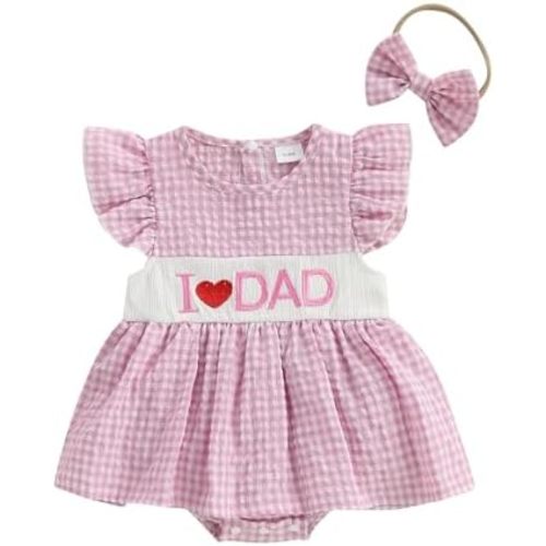 4th Of July Baby Girl Outfit American Flag Romper Dress Fly Sleeve USA Smocked Dress Newborn Fourth of july Clothes