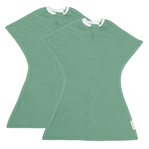 SleepingBaby Zipadee-Zip Transition Swaddle - Cozy Baby Swaddle Blanket with Zipper Convenience - Roomy Wearable Blanket for Easy Diaper Changes - Basil, X-Small (3-6 Month) - 2 Pack