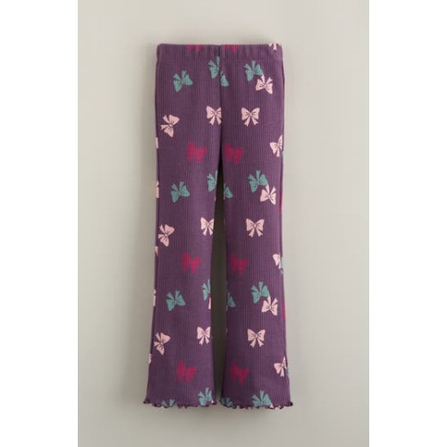 Kids' Rib Print Flare Leggings, 3T