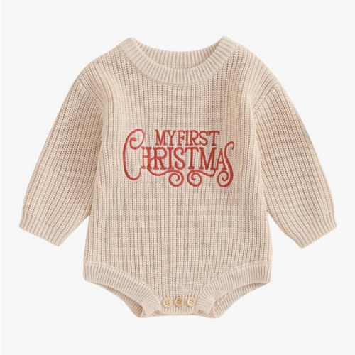 ‘My First Christmas’ Sweater Romper