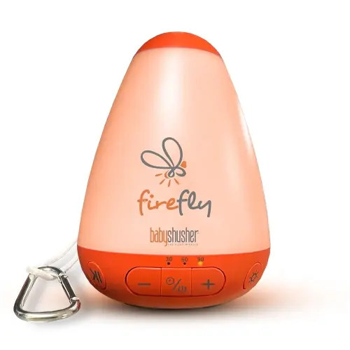 Baby Shusher Firefly Baby Soother for Crying Babies with Nightlight - White Noise Sound Machine, Baby Soother for Sleeping, Newborn Essentials for Crib, USB Rechargeable - 1 Count