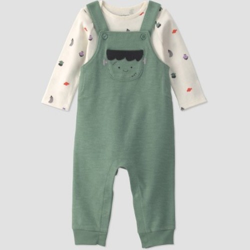 Carter's Just One You® Baby Boys' 2pc Frankenstein Overalls and Long Sleeve Bodysuit Set - Green 9M