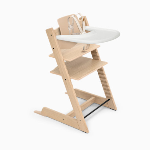 Tripp Trapp High Chair² + Tray Bundle - Oak Natural/White